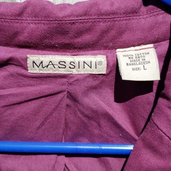 Massini Cargo Blazer in Raspberry Wine Purple Color 100% Cotton - Picture 2 of 3